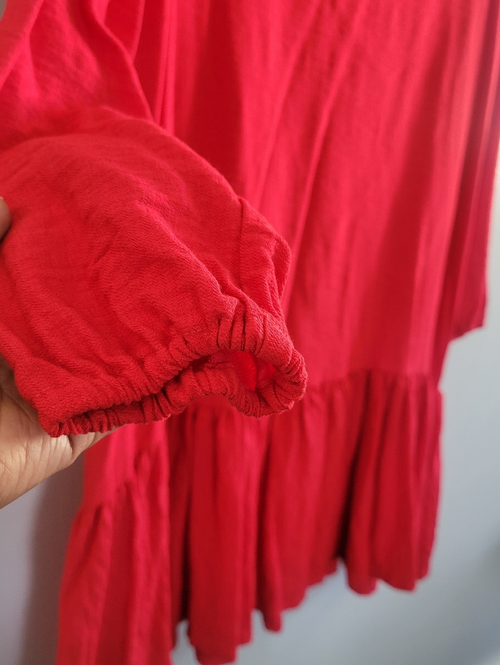 EMMA KNUDSEN Jilly Dress Size M Red Made In Canada Limitied Edition Ruffle Hem - Picture 7 of 10